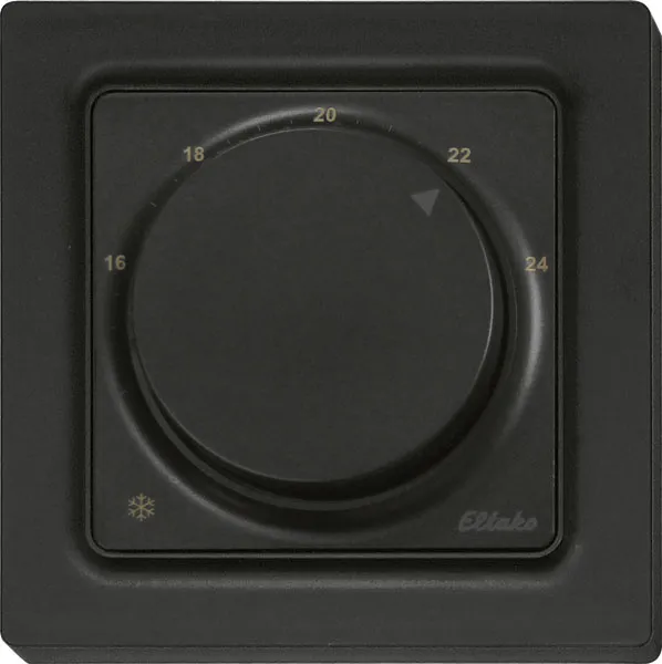 Regulator de temperatură radio 55 x 55 mm cu roată de mână și baterie în E-Design55 FTR55EHB-am