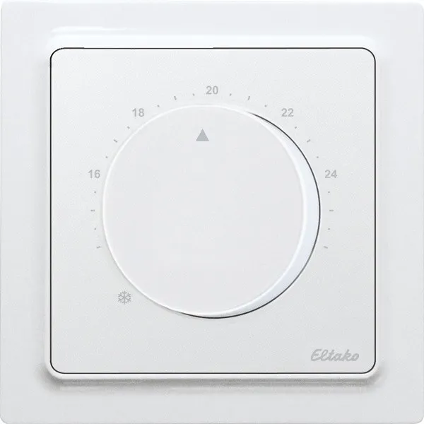 Regulator de temperatură radio 55 x 55 mm cu roată de mână și baterie în E-Design55 FTR55EHB-pg