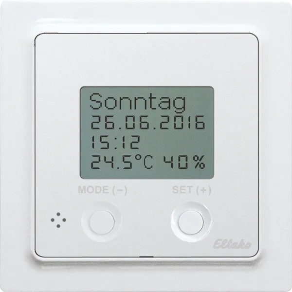 Termostat-Higrostrat Funk cu ceas și display în E-Design55 FUTH55ED/230V-pg