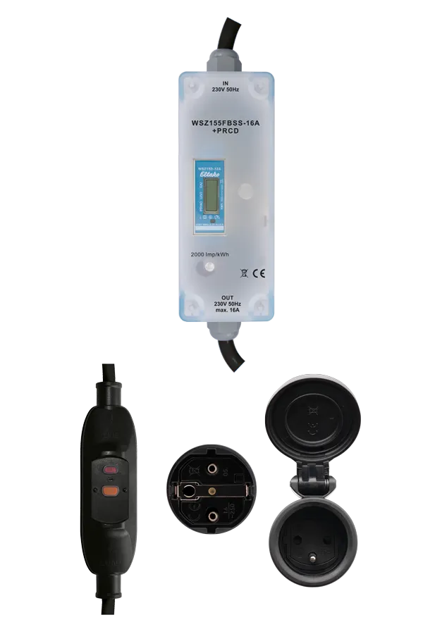 Contor monofazat mobil cu întrerupător de protecție PRCD, MID WSZ155FBSS-16A+PRCD