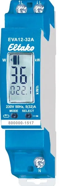 Contor monofazat cu afișaj consum energetic EVA12-32A