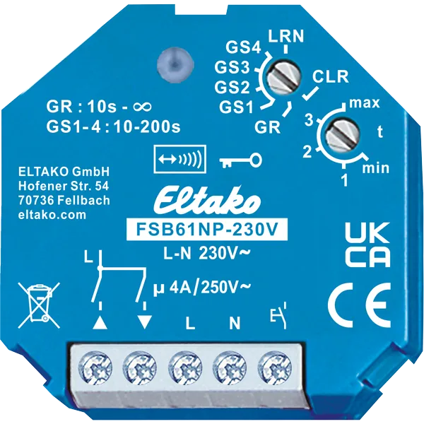 Actor wireless pentru elemente de protecție solară și rulouri FSB61NP-230V