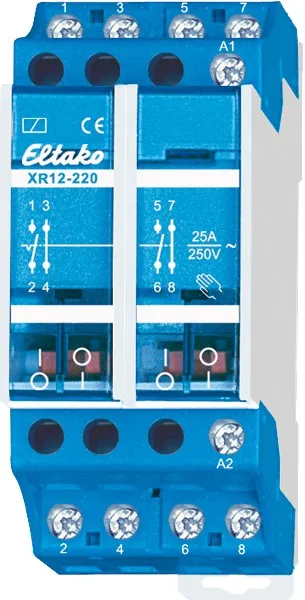 Contactor de instalație 4-polar 25A XR12-220-230V