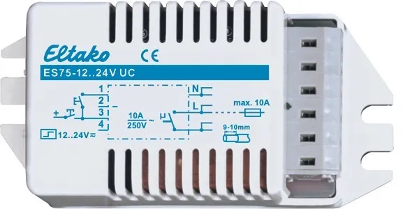 Comutator electronic de impulsuri pentru încorporare în corpuri de iluminat ES75-12..24VUC