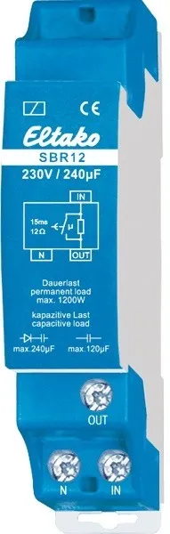 Releu de limitare a curentului de pornire capacitiv, 1 închizător 16 A SBR12-230V/240µF