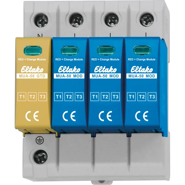 Descărcător modular de supratensiune Tip 1+2+3 montare pe șină de suport MUA-50